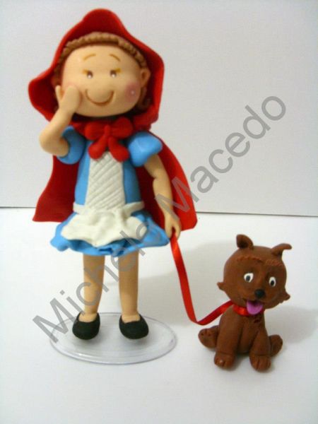Chapeuzinho vermelho e o lobo mau - topo de bolo
